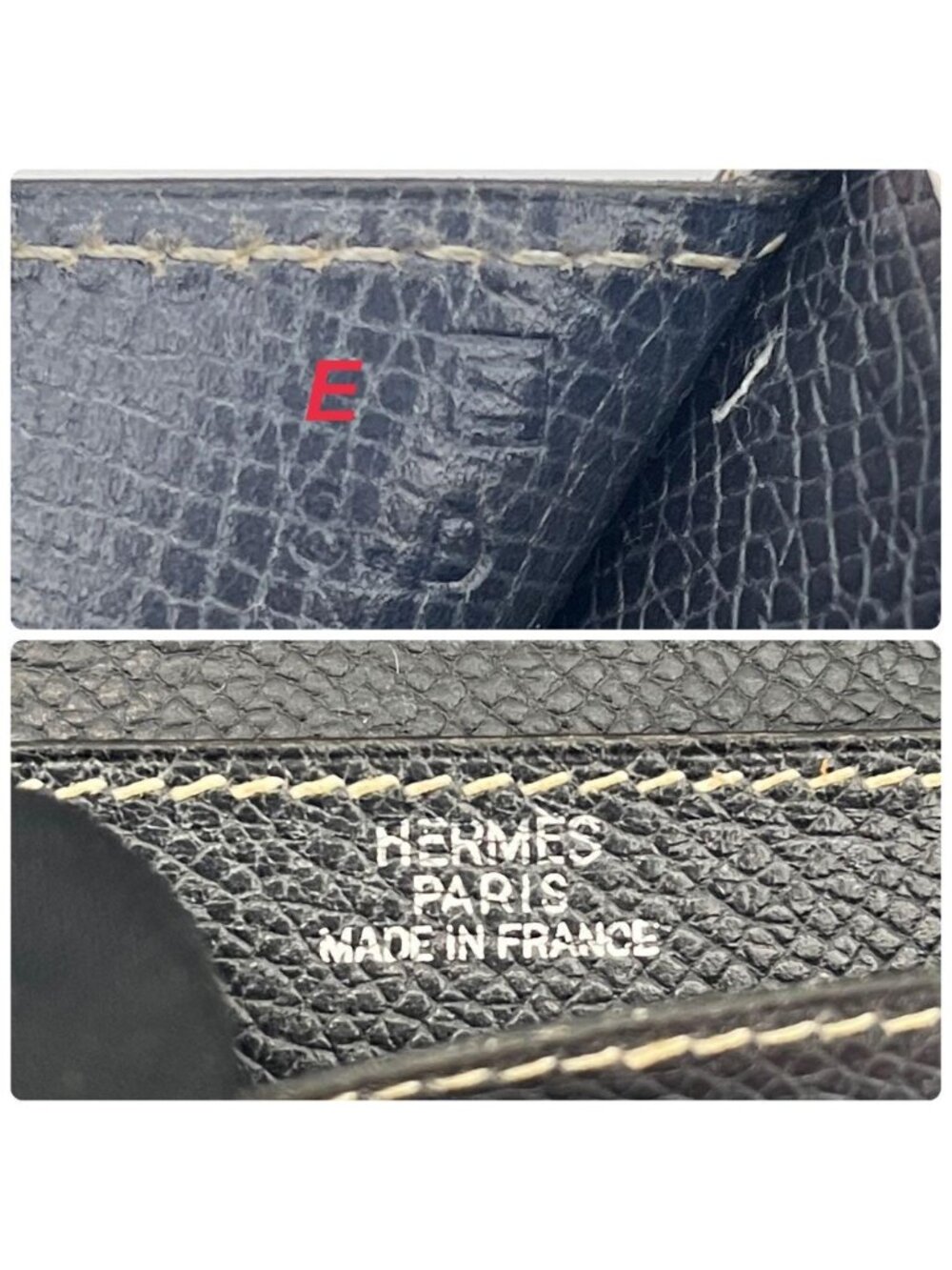 ★SOLD★ Hermes Bearn Classic Bifold Wallet Courchevel Navy - Picture 9 of 11